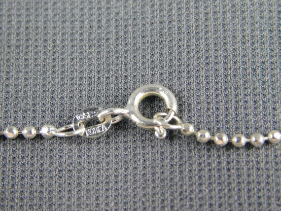 Sterling Silver Diamond Cut Ball Necklace Draped … - image 4