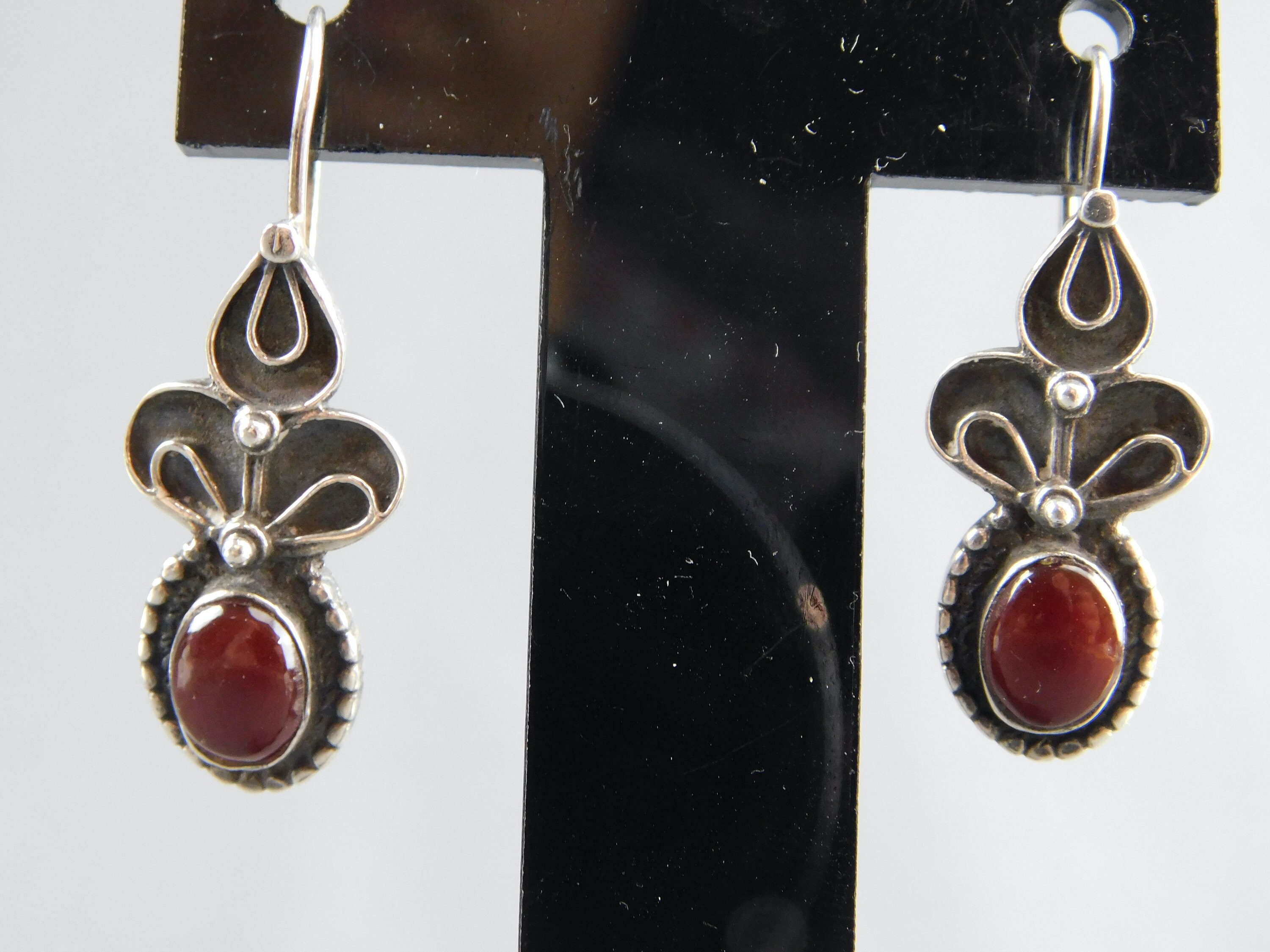 agete シルバー　ヴィンテージセット Sterling Silver and Agate Pierced Earrings Vintage Signed