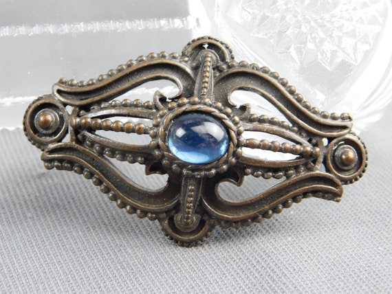 Victorian Mourning Style Vintage Brooch/ Pin with… - image 1