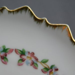 Recipe for Friendship Plate Ceramic Gold Trimmed Vintage Floral Unsigned 7-1/4 Diameter Unmarked, Poem, Gift, Souvenir,Sweet, Scalloped image 3
