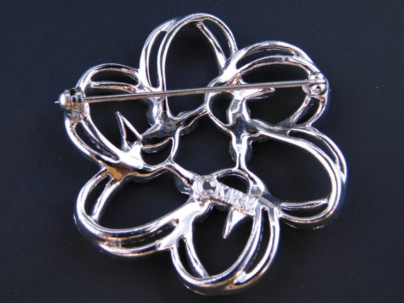 Sarah Coventry Floral Pin Brooch Silver Tone Bran… - image 3