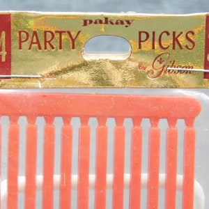 Vintage Retro Pakay Party Picks by Gibson-Red-Hor d'Oeuvres-Canapes-Cherries-Olives-Serving-Party-Collectible-New Old Stock-Packaging image 3