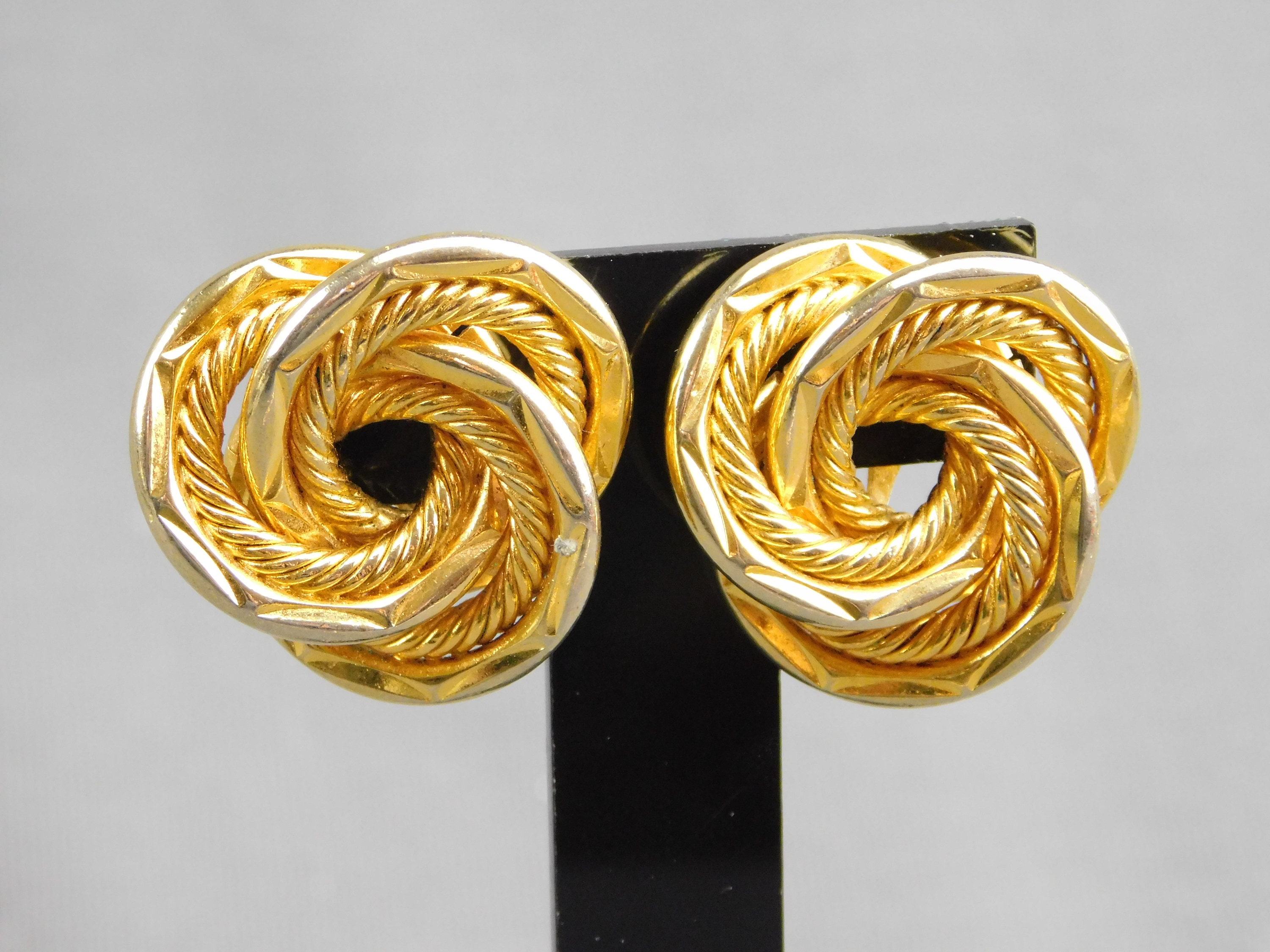★VINTAGE HOLLYWOOD★ Lump Knotted Earrings_VH2479EA004M Grosse-1959-Smooth-Textured-