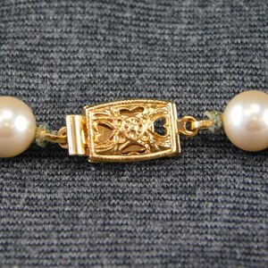 MONET signed Faux Pearl Necklace with dainty Filigree Box Clasp