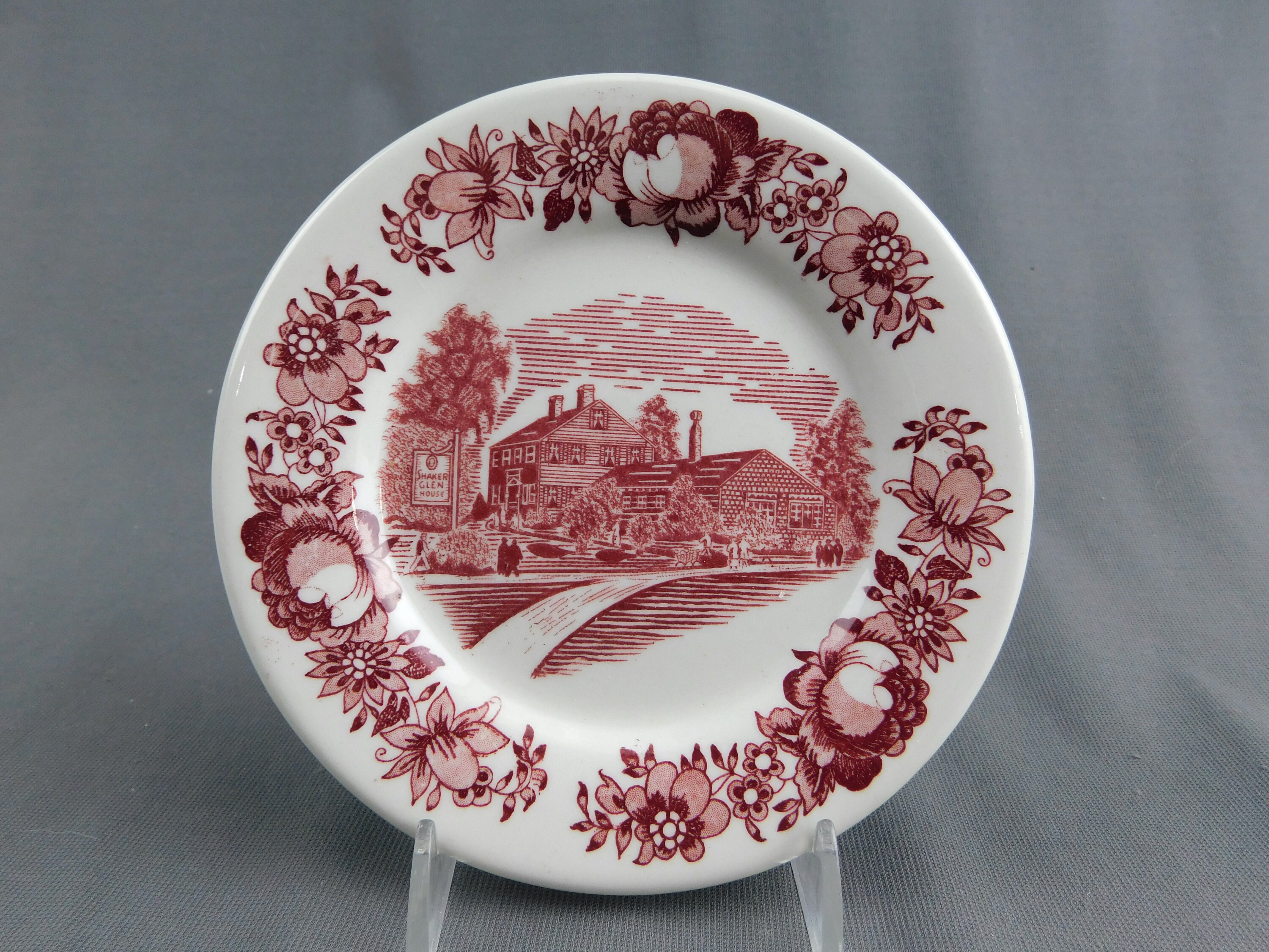 French Plate Les Chandelles Ceramic Pottery Vintage Distressed