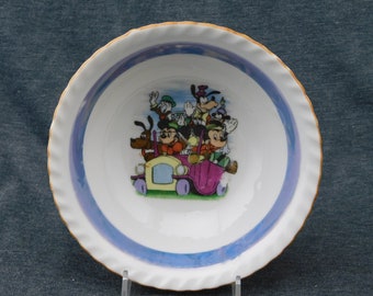 Vintage Walt Disney Productions Mickey Mouse and Gang Soup Bowl 6in Minnie Mouse Cereal Bowl