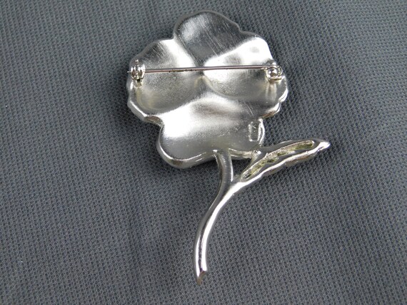Superior Quality Silver Tone Floral Brooch Pin Pu… - image 5