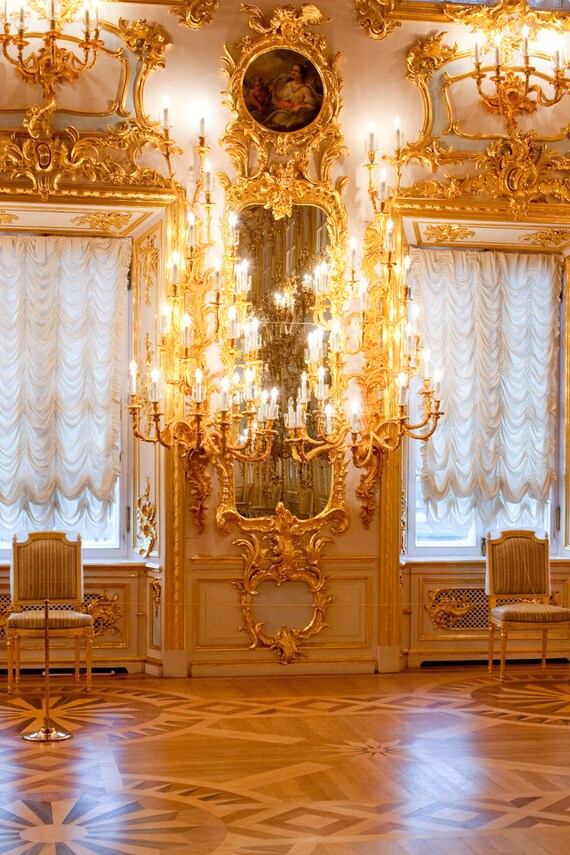 Interior Peterhof Palace Photography Backdrops Royalty Chandeliers Photo Backgrounds For Wedding Studio Props
