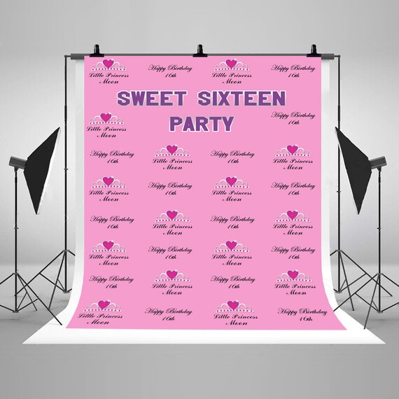 Purple Glare Personalized Sweet Sixteen 16 Birthday Banner Party Decoration