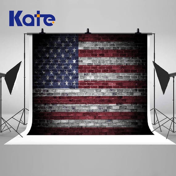 vintage brick wall american flag photography backdrops 4th of etsy