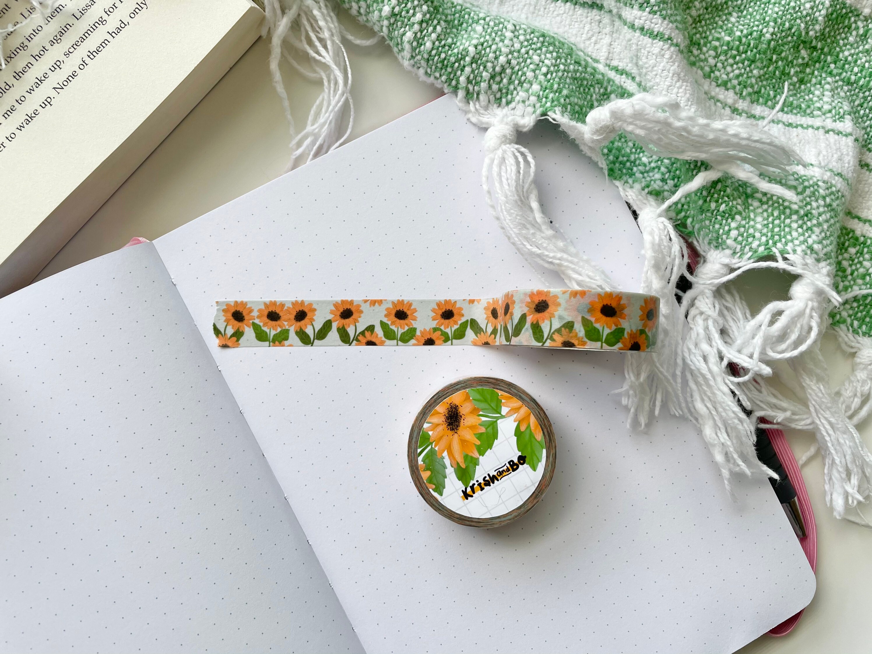 7 Sunflower Washi Tapes Set bujo washi tape planner washi Etsy