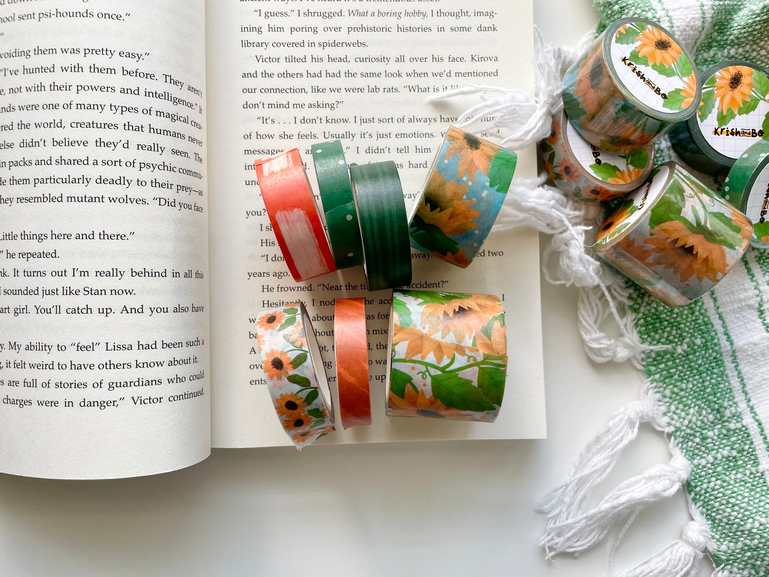 7 Sunflower Washi Tapes Set bujo washi tape planner washi Etsy