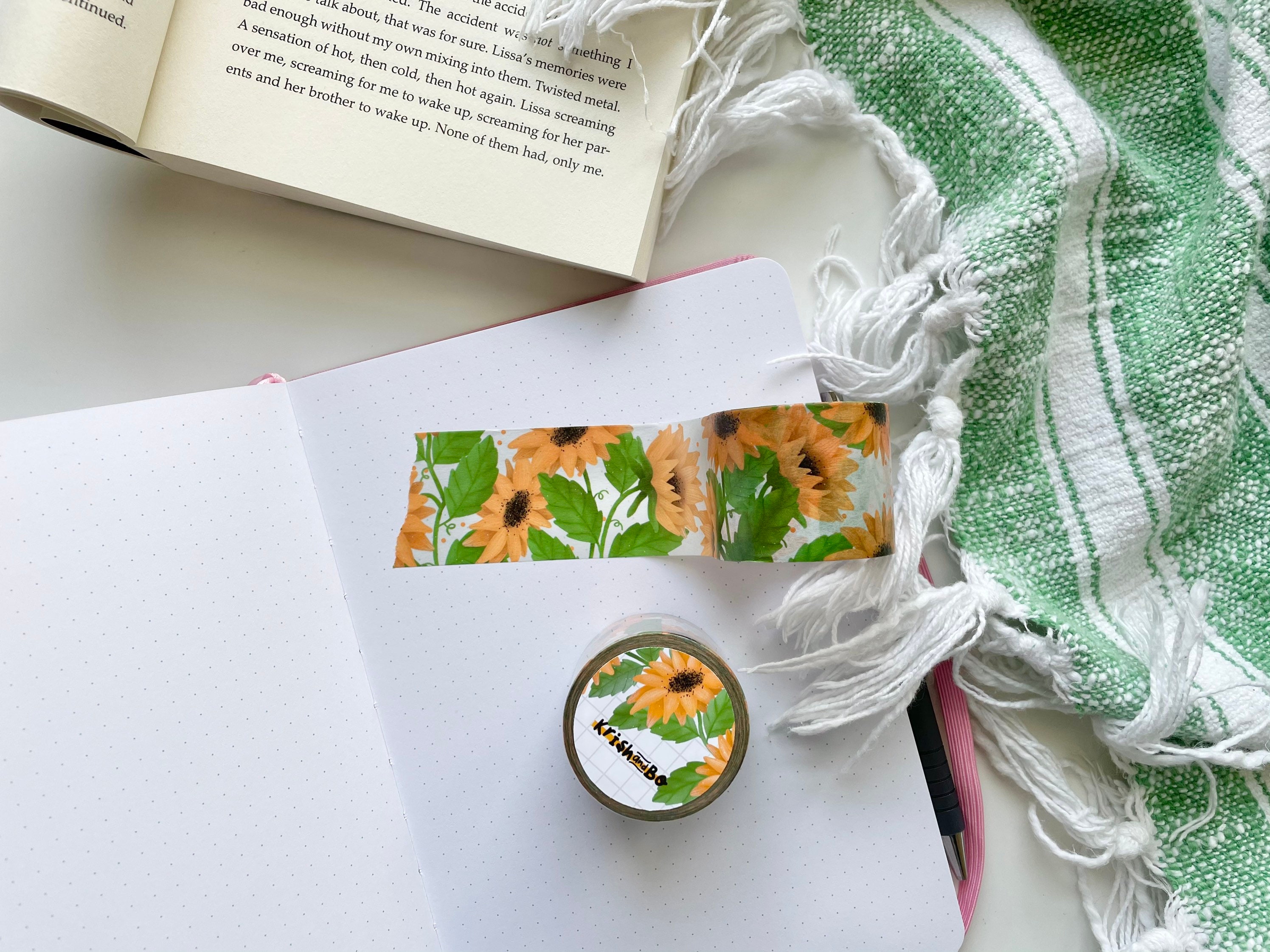 7 Sunflower Washi Tapes Set bujo washi tape planner washi Etsy