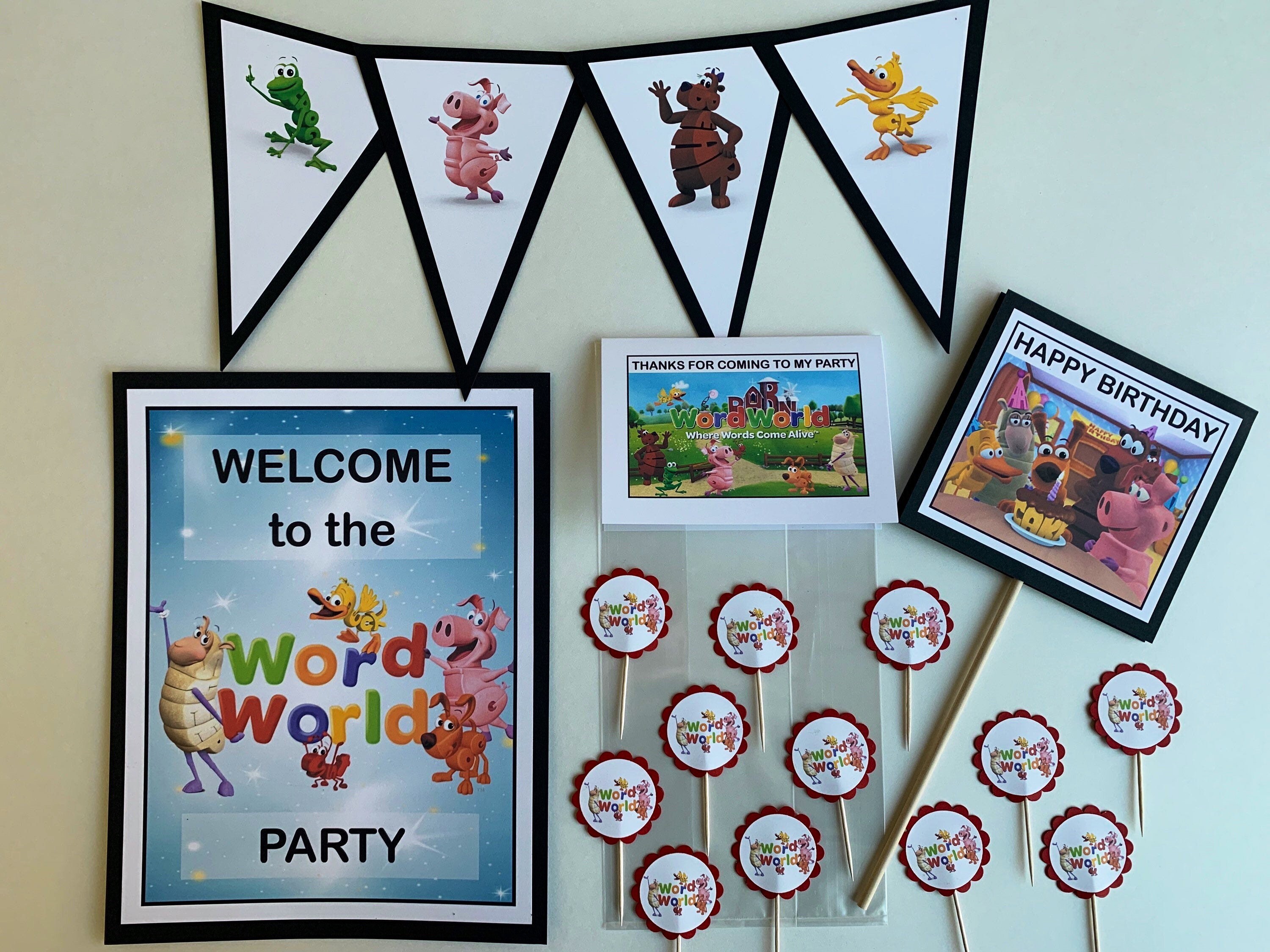 Word World PBS Kids Complete Party Package: HAPPY | Etsy