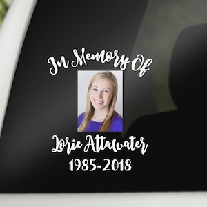 In Memory Sticker with photo Memorial Decal with picture photo memorial girly teen memorial decal color photo memorial sticker in memorial