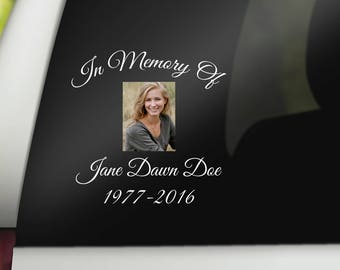 Photo Memorial In Loving Memory Photo Memorial Decal Photo Memorial Sticker Infant Loss In memory of Mom In memory of dad Picture Memorial