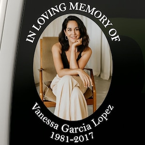 Ovaler Foto-Memorial Aufkleber In Memory Sticker Beerdigung Geschenk Trauer Geschenk