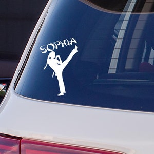 Personalized Karate Car Decal: Taekwondo Kid, Proud Parent