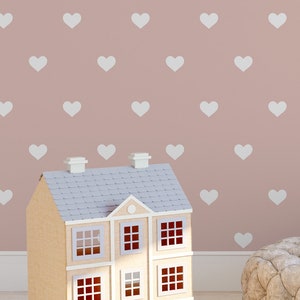 Mini Heart Pattern Wall Decals Girls Bedroom Pattern Decals