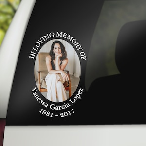 Oval Photo Memorial Decal In Memory Sticker Funeral Gift Mourning Gift
