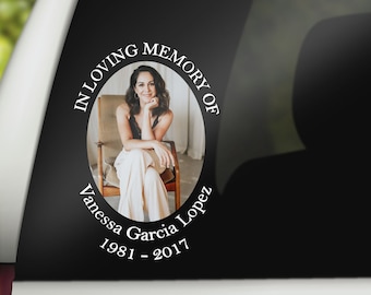 Oval Photo Memorial Decal In Memory Sticker Funeral Gift Mourning Gift