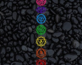 7 Chakras Car Decal: Spiritual Yoga Studio Decor