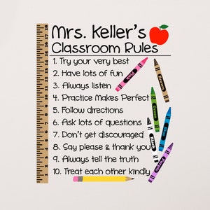 Classroom Rules Wall Decal | Elementary School Teacher Removable Wall Decal