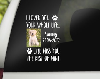 Dog Memorial Pet Sympathy Gift Photo Decal Personalized Pet Picture Sticker Dog Loss Memorial Decal Pet Loss Memorial Puppy Memorial