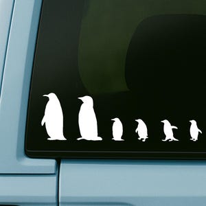 Penguin Family Car Decal: Custom Vinyl Sticker