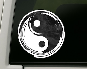 Yin Yang Aquarell Vinyl Aufkleber: Boho Hippie Decor