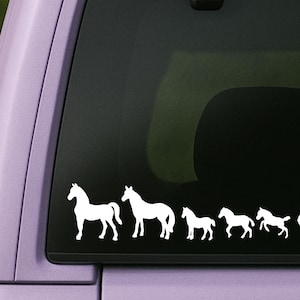 Horse Family Car Window Decal Horse Family Decal | horse Decal | Stick Figure Family Sticker baby foal colt filly