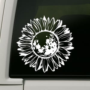 Sunflower Moon Phase waterproof Vinyl Decal