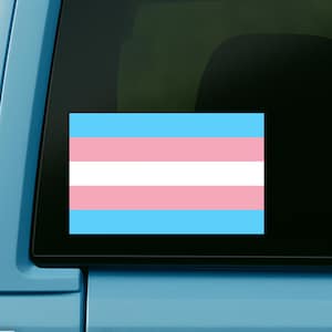 Transgender Pride Flag Decal: Pastel Vinyl Waterproof Sticker