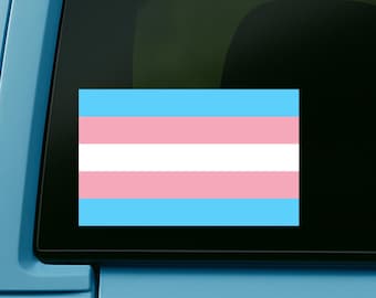 Transgender Pride Flag Decal: Pastel Vinyl Waterproof Sticker