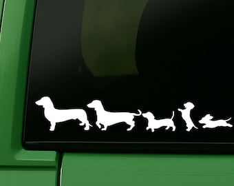 Dackel Familie Auto Aufkleber: Dackel Vinyl Sticker