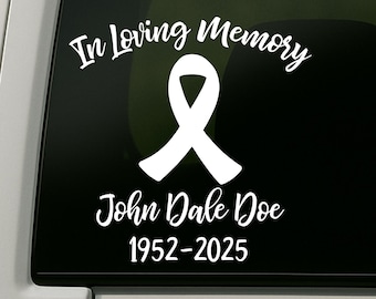 Lung Cancer Erinnerungsauto Aufkleber: In liebevoller Erinnerung Schleife
