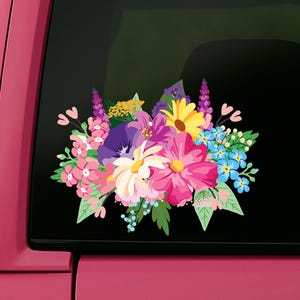 Wildflower Boho Yeti Cup | Floral Yeti Sticker | Wild Flower Yeti Monogram  bouquet Yeti Cup Bohemian Hipster Sticker  4.4&quot; x 3&quot;