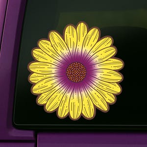 Hand drawn Osteospermum blue eyed beauty Flower Car Window Decal | Flower Car Window Decal | Flowers Osteospermum blue eyed beauty