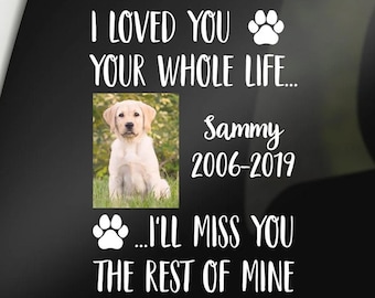 Personalized Dog Memorial Decal: Pet Photo Car Window Sticker