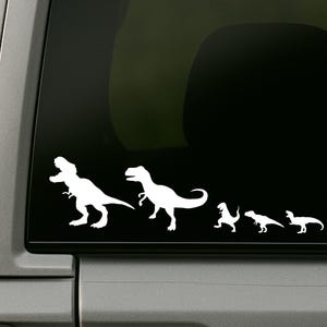 Dinosaur Family Car Window Decal | T-rex Family Decal | Tyrannosaurus Rex Decal | Stick Figure Family Sticker Dino Decal