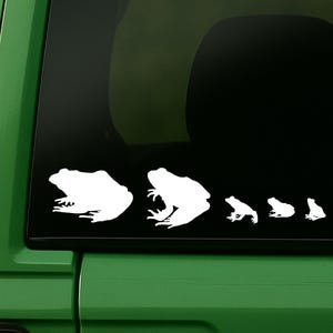 Frog Family Car Window Decal | Reptile Family Decal | Frog Decal | Stick Figure Family Sticker Frog Decal