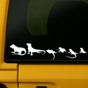Iguana Family Car Window Decal | Lizard Family Decal | Iguana Decal | Stick Figure Family Sticker Lizard Decal