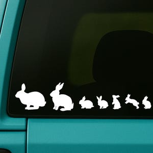 Kaninfamiljens bildekal: Anpassad vinylklistermärke