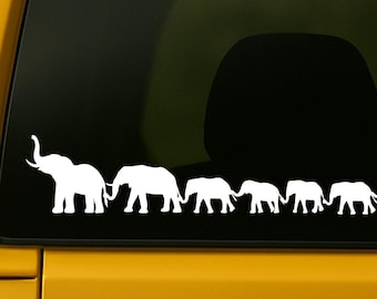 Elefantenfamilie Auto Aufkleber: Adventure Stick Figure Vinyl Sticker