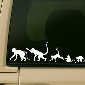 Monkey Family Car Decal: Customizable Vinyl Sticker