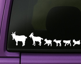 Ziegenfamilie Auto Aufkleber: Individuelle Strichmännchen-Vinyl Aufkleber