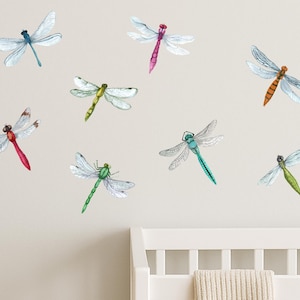 Colorful Dragonfly Wall Decals: Bedroom & Bathroom Decor
