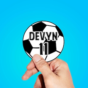 Personalized Soccer Ball Decal: Team Number & Name