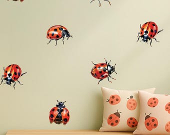 3x Ladybug / Ladybird Vinyl Stickers – JDM Car Decal, Multi-Colored, Made In France