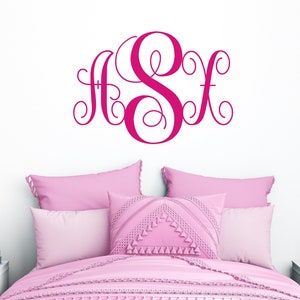 Adesivo murale monogramma personalizzato: decorazione iniziale per la cameretta dei bambini
